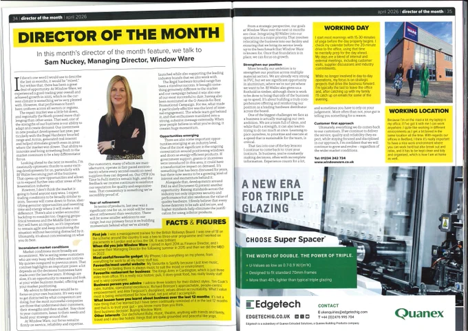 Sam Nuckey shares insights on leading Window Ware through industry challenges and advancements as Windows Active Magazine's April 2026 Director of the Month.