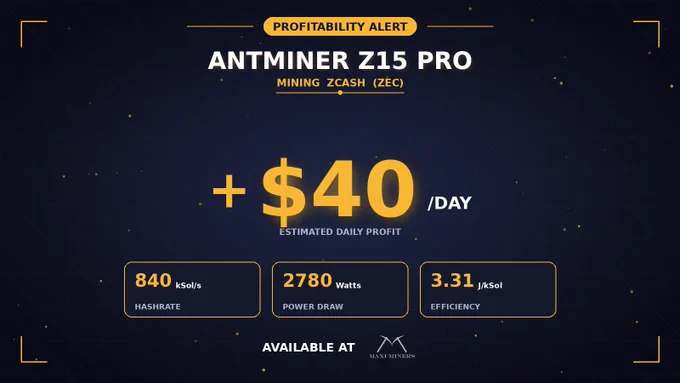 Antminer Z15 Pro - Profitability - Maxi Miners