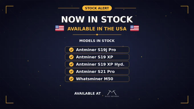 USA Stock - Now available at Maxi Miners