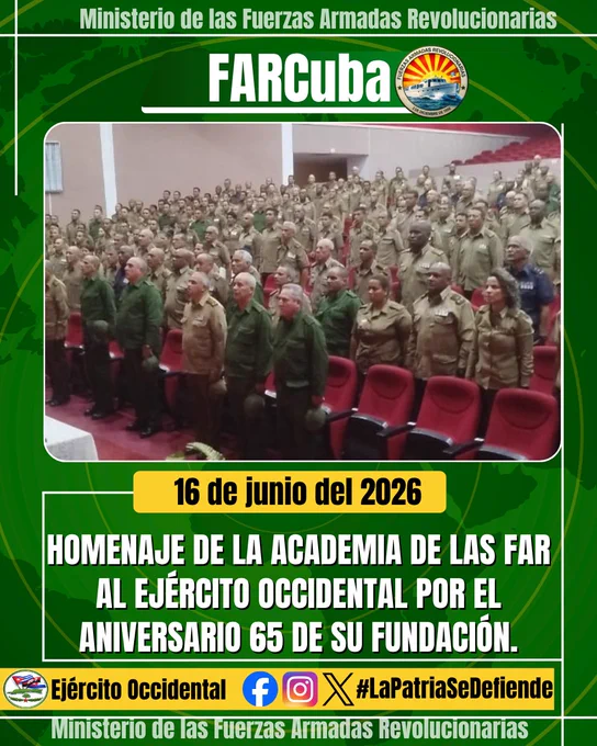 A los cuales se les transmitió las más sinceras felicitaciones y la exhortación a continuar preparándose para la defensa de la Patria, como deber supremo de nuestra Revolución. En este acto resonaron las palabras del General de Ejército, quien expresó con orgullo: “Que me voy orgulloso de este Ejército Occidental, de sus tropas regulares, de sus reservas, de sus milicias”.
Ese orgullo es hoy compromiso renovado, fuerza invencible y garantía de que la soberanía jamás será quebrantada.