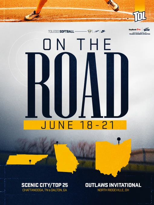 Toledo softball on the road recruiting in Tennessee, Georgia and Ohio on June 18-21.