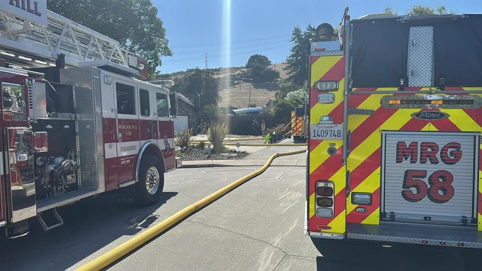 Picture of Maureen Hill fire engines parked on the street