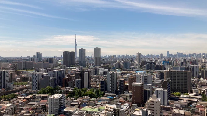 2026/06/17(水)9:17 東京都足立区 北千住空の画像 スカイツリー撮影
