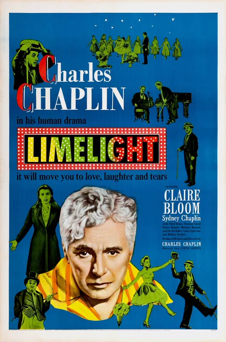 Poster for movie LIMELIGHT starring Charlie Chaplin