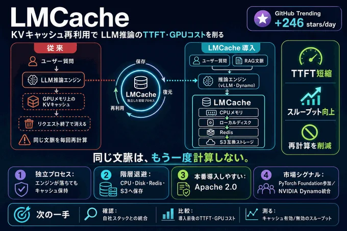 LLM推論コストを削るKVキャッシュ再利用層｜OSS LMCache