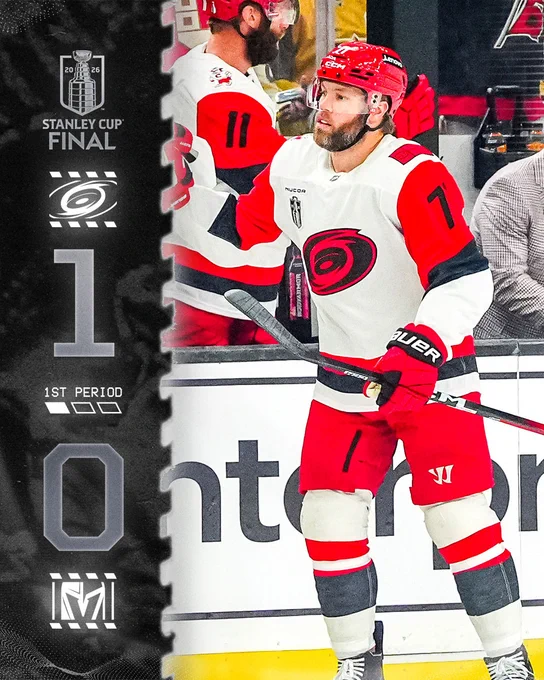 The Canes lead the Knights 1-0 after the first period 