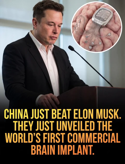 🚨 China just approved the world’s first commercial brain implant.

China has officially approved the world’s first commercial invasive brain-computer interface (BCI), beating Elon Musk’s Neuralink to market.

 Developed by Tsinghua University researchers and Shanghai-based Neuracle Technology, the coin-sized device, named NEO, has cleared regulatory hurdles to help patients with paralysis and spinal cord injuries regain mobility. 

Unlike Neuralink's N1 implant, which penetrates deep into brain tissue, NEO’s eight sensors sit safely on the dura mater—the brain's protective outer membrane. This less invasive design dramatically reduces surgical and long-term biological risks, which experts say is the primary reason the device secured rapid regulatory clearance.

While Neuralink continues its clinical trials in the United States under strict FDA scrutiny, China has integrated NEO directly into its national health insurance system, setting the stage for immediate mass production.