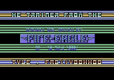 Screenshot of "Werewolves of London" - Crack: Fire Eagle - Published by Viz Design on Commodore 64 (1988)