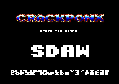 Screenshot of "Sdaw" - Crack: Crackponx - Published by Lankhor on Amstrad CPC (1990)