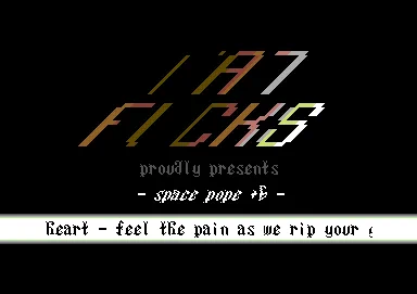 Screenshot of "Space Pope" - Crack: Fat Fucks (FFU) - Published by Dov Sherman on Commodore 64 (19xx)