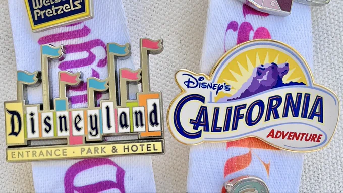 Vintage Disneyland Park and Disney’s California Adventure Park logo pins