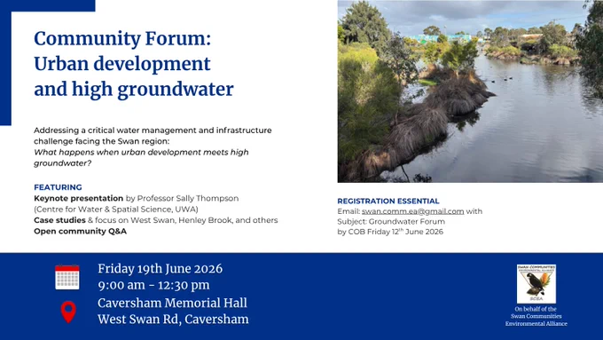 Details about the forum and an image of high water flooding next to a path