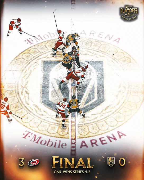 Final: CAR 3, VGK 0
CAR wins series 4-2