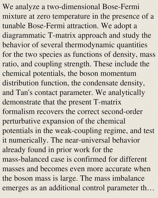 We analyze a two-dimensional Bose-Fermi mixture at zero temperature in the presence of a tunable Bose-Fermi attraction. We adopt a diagrammatic T-matrix approach and study the behavior of several thermodynamic quantities for the two species as functions of density, mass ratio, and coupling strength. These include the chemical potentials, the boson momentum distribution function, the condensate density, and Tan's contact parameter. We analytically demonstrate that the present T-matrix formalism recovers the correct second-order perturbative expansion of the chemical potentials in the weak-coupling regime, and test it numerically. The near-universal behavior already found in prior work for the mass-balanced case is confirmed for different masses and becomes even more accurate when the boson mass is large. The mass imbalance emerges as an additional control parameter that qualitatively affects the bosonic momentum distribution. In particular, we found that it can be used to allow for the 