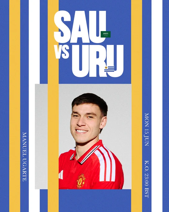 Manuel Ugarte could be in action for Uruguay v Saudi Arabia on Monday 15 June, 23:00 BST.