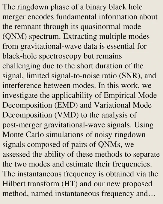 The ringdown phase of a binary black hole merger encodes fundamental information about the remnant through its quasinormal mode (QNM) spectrum. Extracting multiple modes from gravitational-wave data is essential for black-hole spectroscopy but remains challenging due to the short duration of the signal, limited signal-to-noise ratio (SNR), and interference between modes. In this work, we investigate the applicability of Empirical Mode Decomposition (EMD) and Variational Mode Decomposition (VMD) to the analysis of post-merger gravitational-wave signals. Using Monte Carlo simulations of noisy ringdown signals composed of pairs of QNMs, we assessed the ability of these methods to separate the two modes and estimate their frequencies. The instantaneous frequency is obtained via the Hilbert transform (HT) and our new proposed method, named instantaneous frequency and amplitude determination (IFAD). We analyze performance over a wide range of SNR values relevant to current and future gravita