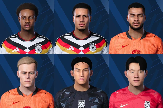 Germany NT

Assan Ouedraogo - RB Leipzig
Felix Nmecha - Borussia Dortmund

Netherlands NT

Cody Gakpo - Liverpool FC
Jan Paul van Hecke - Brighton

South Korea NT

Kim Seung-Gyu - FC Tokyo
Yang Hyun-Jun - Celtic FC