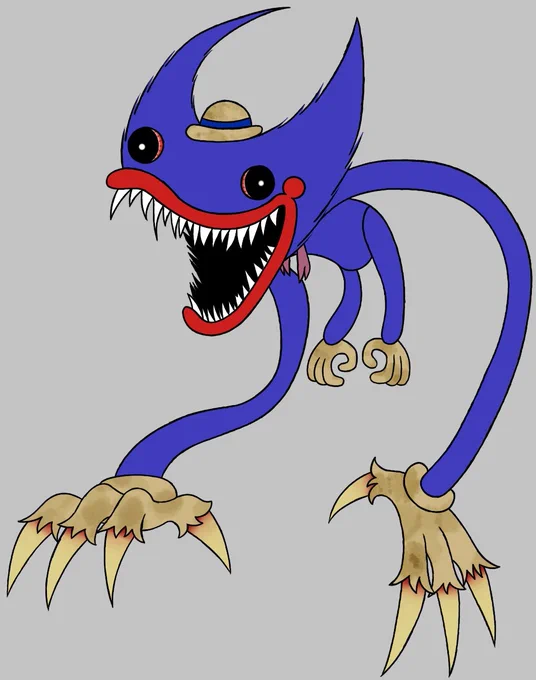 This is a concept redesign of Huggy Wuggy in his Monster Form