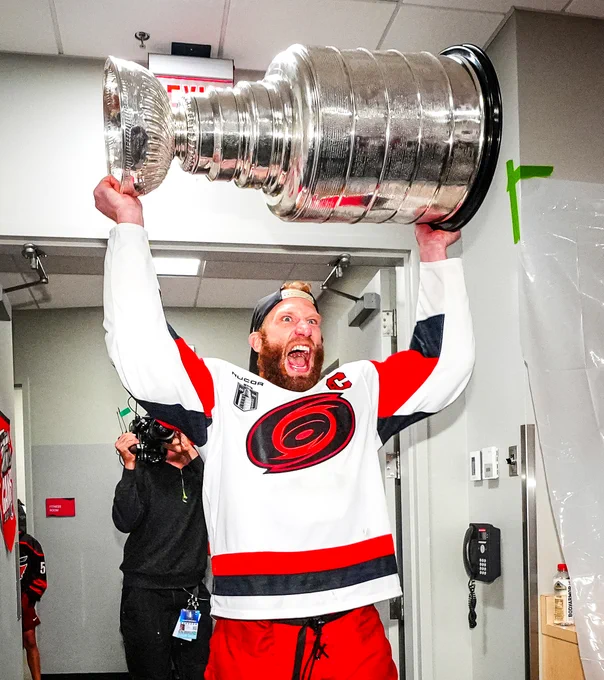 Photo of Jordan Staal with the Stanley Cup 