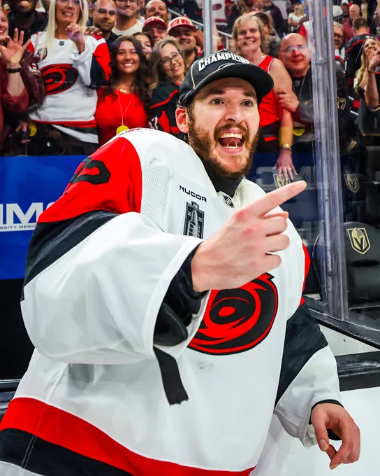 Photo of Brandon Bussi smiling after the Stanley Cup win