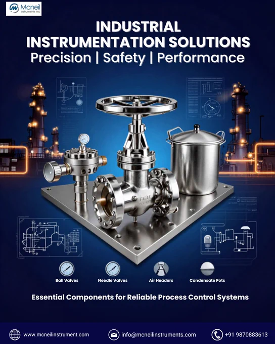 Reliable process control starts with the right instrumentation. Mcneil Instruments delivers high-performance industrial solutions designed to improve operational efficiency, measurement accuracy, and system safety across critical industries.
From flow control and pressure regulation to air distribution and condensate management, our products are engineered to perform in challenging environments where reliability matters most.