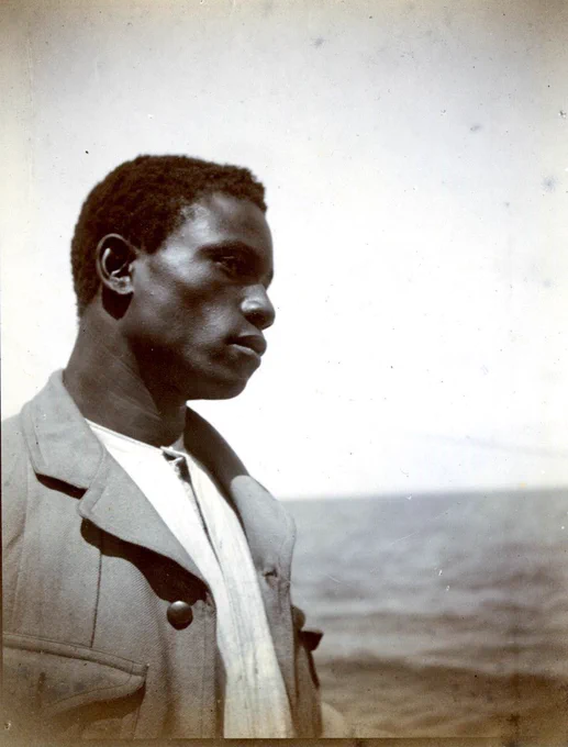 Inscription: At Devonport on 11 Aug. 1909 he weighed 11.13,   I (after illness in Nigeria) only 10 stone. 6 Aug. 1909