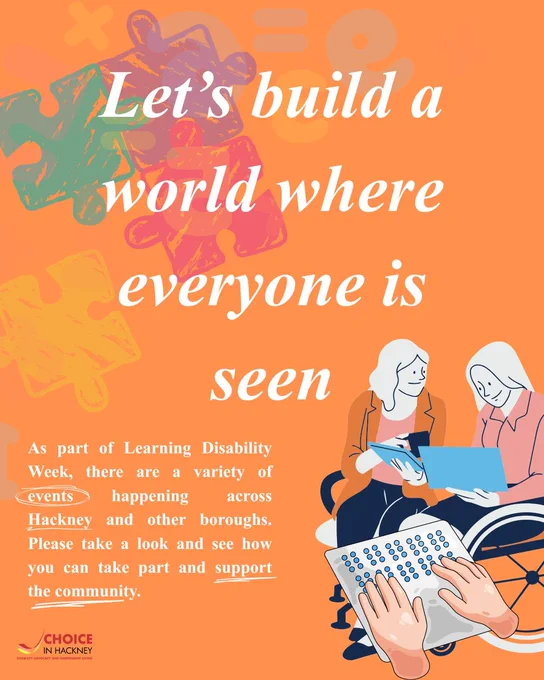 Two people together reading and learning, one is a wheelchair - a range of events are happening across the country to mark the week