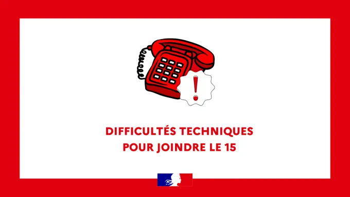 Difficultés techniques pour joindre le 15