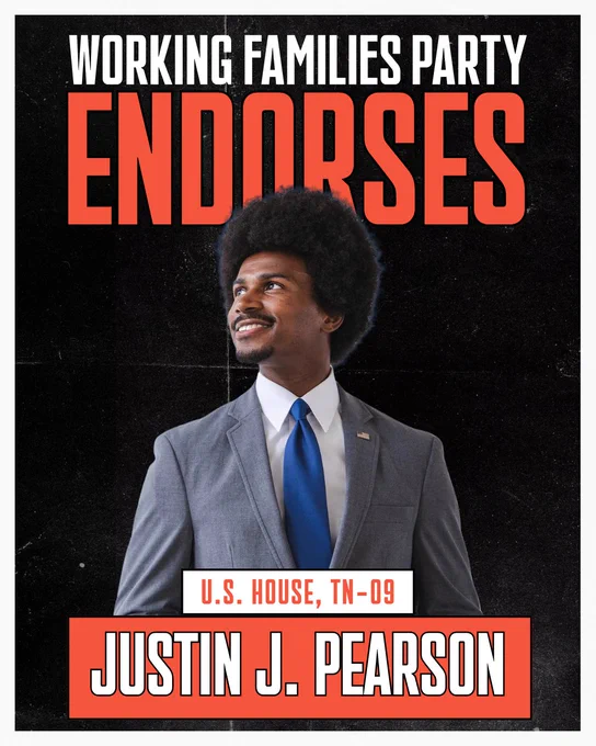 Working Families Party endorses Justin J. Pearson U.S. House, Tennessee's 9th district
