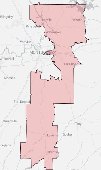 Map of AL State Senate District 25