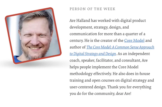 The Person of the Week is Are Halland.