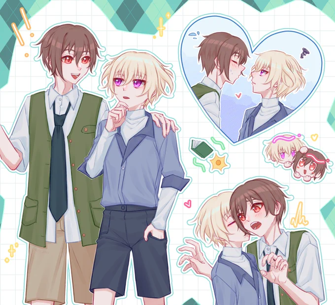 OCs: Tonio (brunet) & Eliu (blonde)