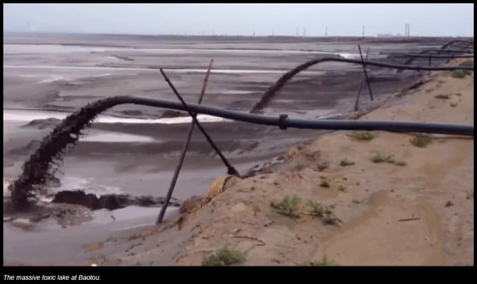 BOUTOU TOXIC / RADIOACTIVE LAKE IN CHINA IS MILES ACROSS.