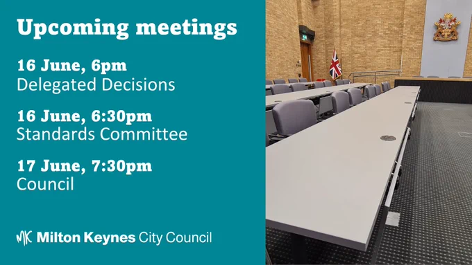 Upcoming meetings

Delegated Decisions on 16 June at 6pm

Standards Committee on 16 June 6:30pm

Council on 17 June at 7:30pm