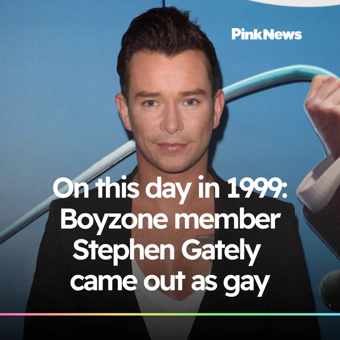 A photo of Stephen Gately with a text overlay saying: On this day in 1999:
Boyzone member Stephen Gately
came out as gayOn this day in 1999:
Boyzone member Stephen Gately
came out as gay