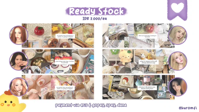 1. ian                    4. jiwoo
2. carmen         5. yuha
3. stella              6. juun

price di pict yaa! get ava png olny <3