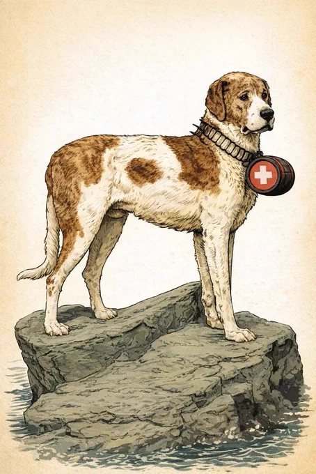 Barry, the St. Bernard transformed into legend.