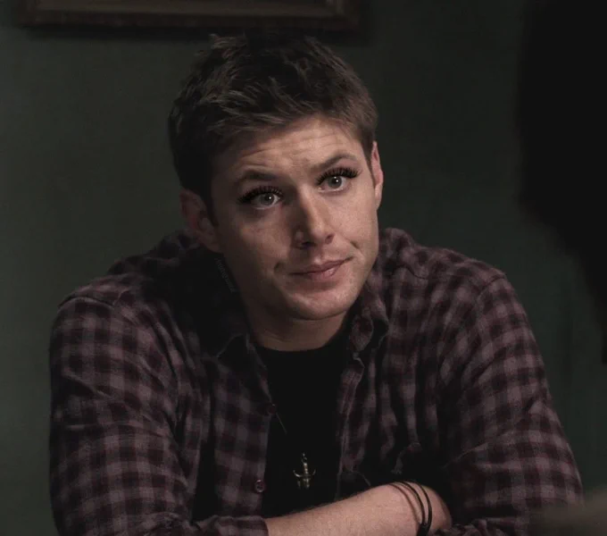 dean winchester with totally normal (added by me) long luscious eyelashes (jensen ackles, supernatural)