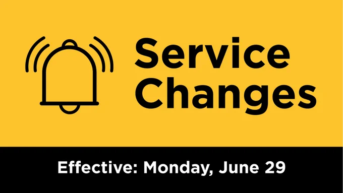MiWay service changes start on June 29.