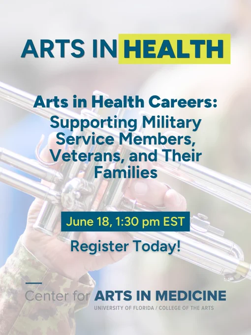Promoting UFCAM Arts in Health careers supporting veterans and families webinar on June 18 at 1:30 pm EST.