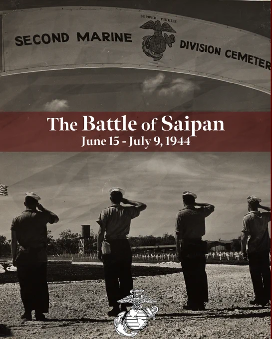 Today marks the 82nd anniversary of the beginning of the Battle of Saipan.  \n\nOn this day in 1944, elements of the 2d Marine Division and 4th Marine Division, alongside U.S. Army Soldiers of the U.S. Army's 27th Infantry Division, landed on the beaches of Saipan's southwest coast, initiating what would become a brutal, nearly four-week engagement.  \n \nAmerican forces fought determined Japanese defenders, an elaborate network of caves, and challenging mountainous terrain.  \n\nDespite these obstacles, they pressed forward with remarkable resolve. After successfully establishing a beachhead, the campaign shifted to a grueling assault through \"Death Valley\" and a push to secure the heavily defended commanding heights of Mount Tapotchau, which was finally captured in late June.  \n\n