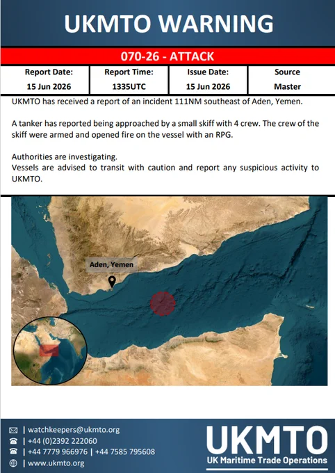 UKMTO WARNING 070-26  - ATTACK