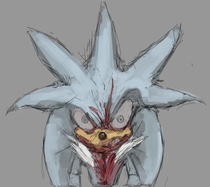 Hes essentially split down the middle from something and he has to hold himself together to prevent yknow falling apart