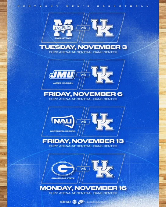 Non-conference schedule update graphic. 