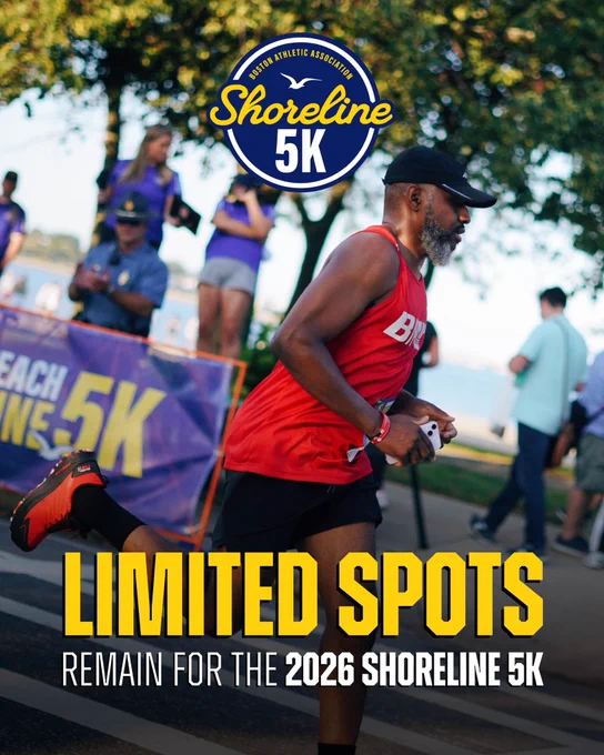 Swipe of three (3) images featuring participants of the 2025 Shoreline 5K with the 2026 event logo overlayed at the top center and text overlayed at the bottom center that reads: “LIMITED SPOTS REMAIN FOR THE 2026 SHORELINE 5K”
