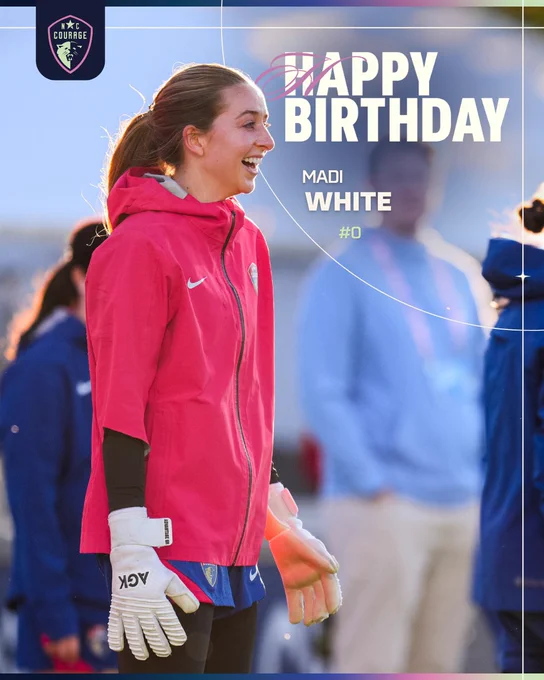 Happy Birthday Madi White Graphic featuring a warm up photo of Madi