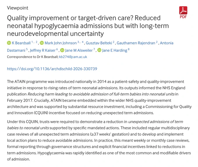 Avoiding Term Admissions into Neonatal Units (ATAIN). Commissioning for Quality and Innovation (CQUIN).