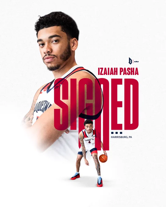 Signing graphic for guard Izaiah Pasha. 
