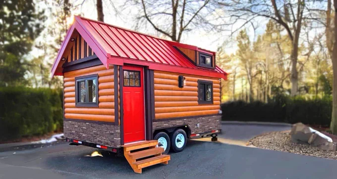 Rolling Bear Honeycomb log-cabin mobile office tiny house on wheels