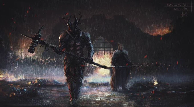 Robert Baratheon and Eddard Stark, the Siege of Pyke.